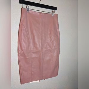 Express Pink Faux Leather High Waisted Pencil Skirt Size 4